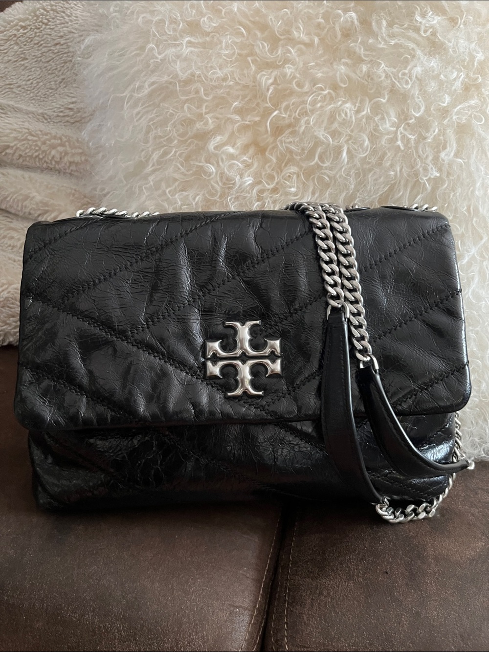 Kira Chevron Textured Medium Convertible Shoulder Bag